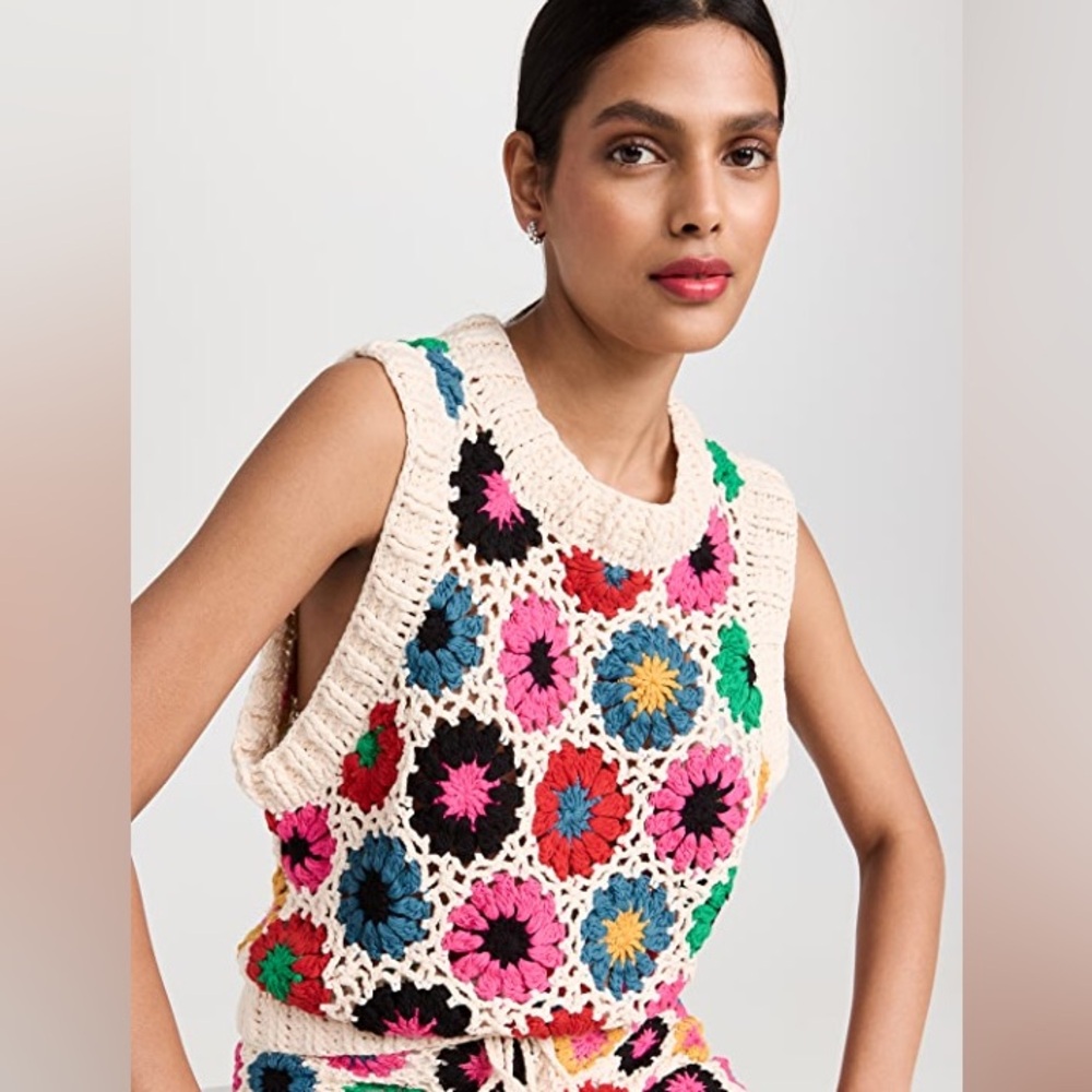 Farm Rio Multi Circles Crochet Vest - Picture 9 of 9